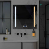 LED Spiegel Quadratisch | Touch-Schalter | Anti-Beschlag-Funktion | Einstellbare Farbtemperatur - Reyze Seria Salono Model 5
